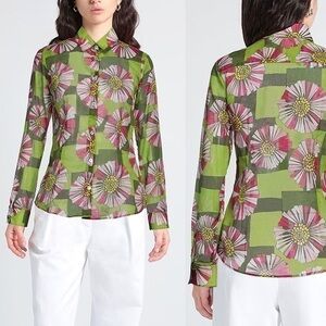💥SALE💥 Camicettasnob NWT Cotton Floral Sheer Long Sleeve Shirt IT42 US S (6)